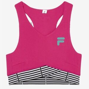 Fila Christopher Bevans Baye Crop Top Pink‎ Size L